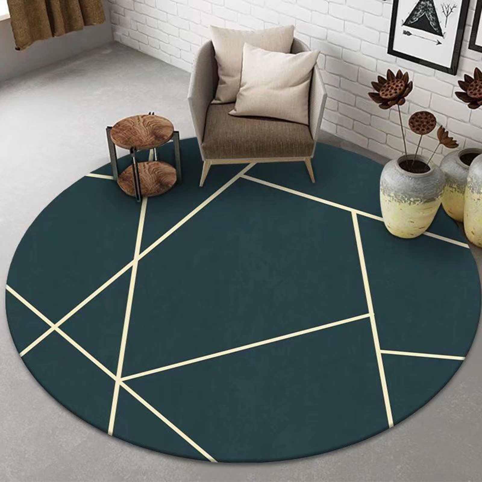 Tapis géométriques pour Chambre à Coucher Cercles Beige Gris 60cm 80cm 100cm 120cm 140cm 160cm 180cm 200cm Tapis Moelleux Salon café