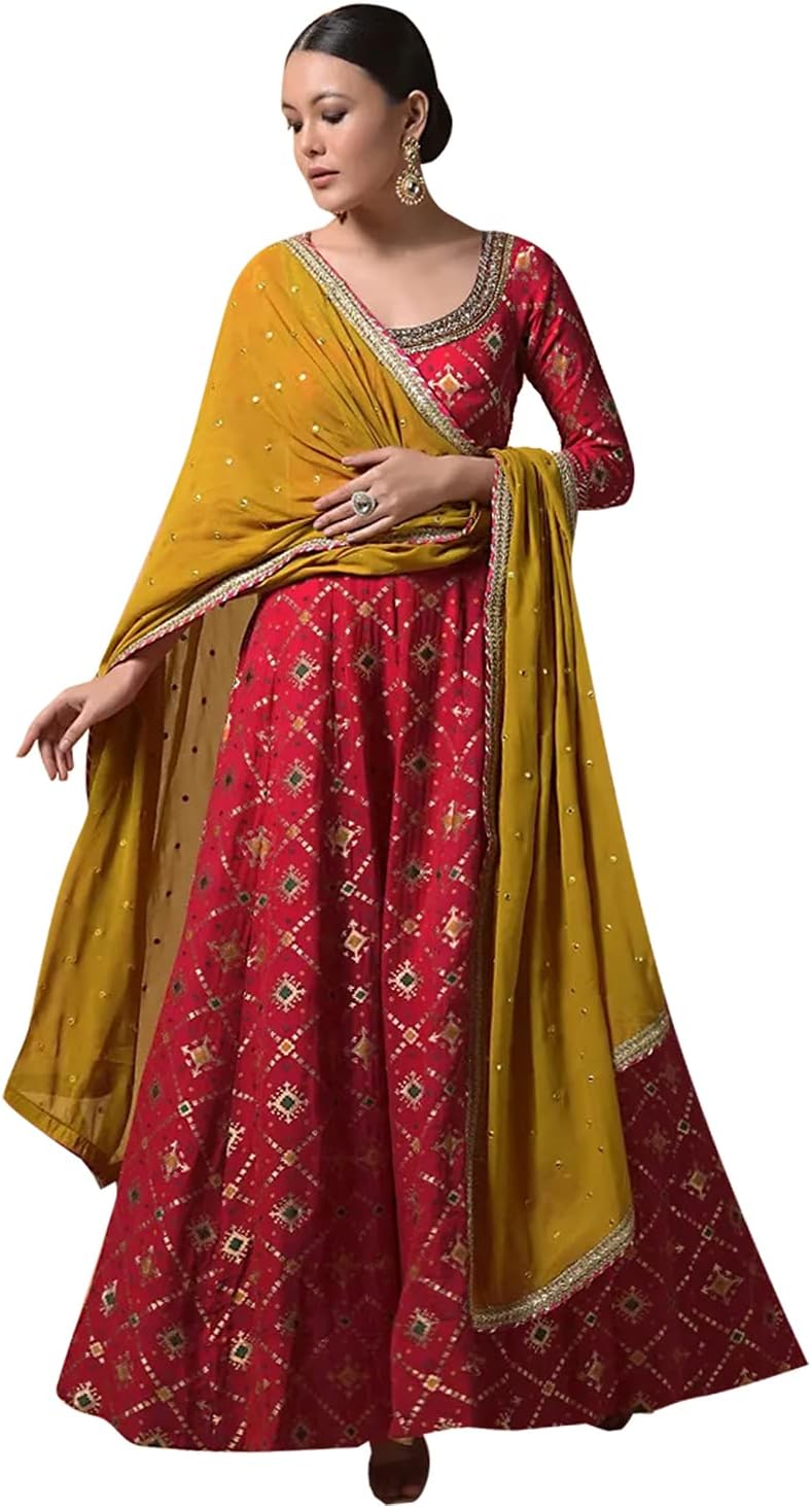 Indian Kurti for Womens Dupatta | Art Silk Woven Kurta Kurtis Tunic For Women