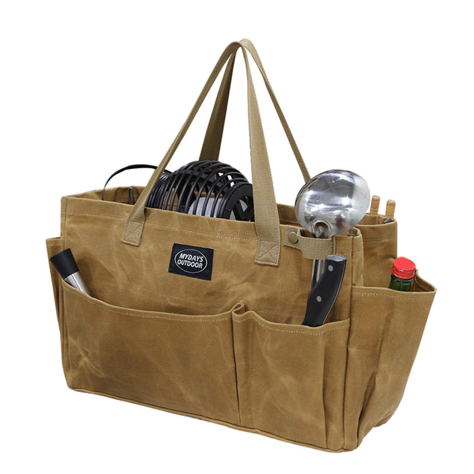 Borsa da picnic, borsa da viaggio per esterni, grande capacità, organizer per attrezzatura campeggio, con tasche multiple, tasche laterali per baule escursionismo,