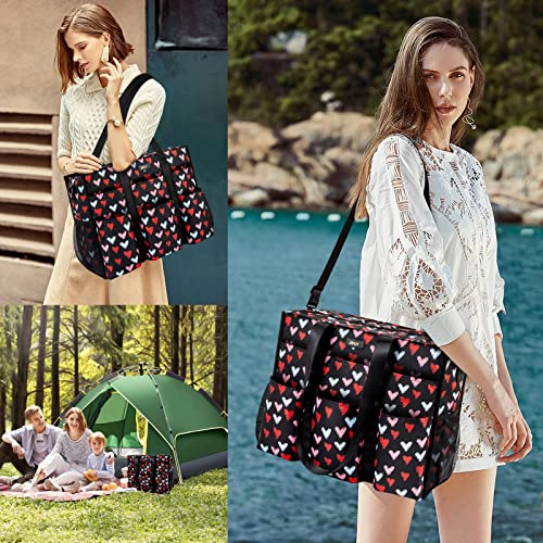 Image of IBFUN Utility Tote Bag with 14 /24 Pockets Zip Top Teacher Tote Bag for Teacher /Work Women