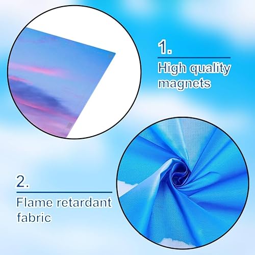 Miniatura 6 de Paquete de 4 cubiertas fluorescentes para luz de techo, filtros de luz de noche de nubes de cielo coloridos para aula, oficina, hogar, cubierta de