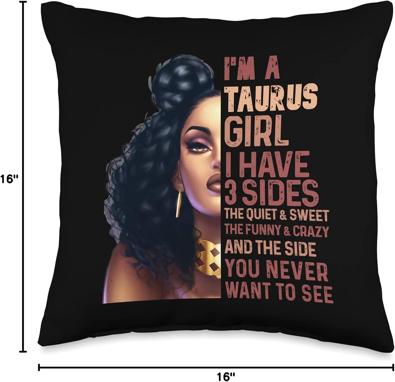 I Have 3 Side Taurus Girl Cool Zodiac Astrology Star Sign Throw Pillow