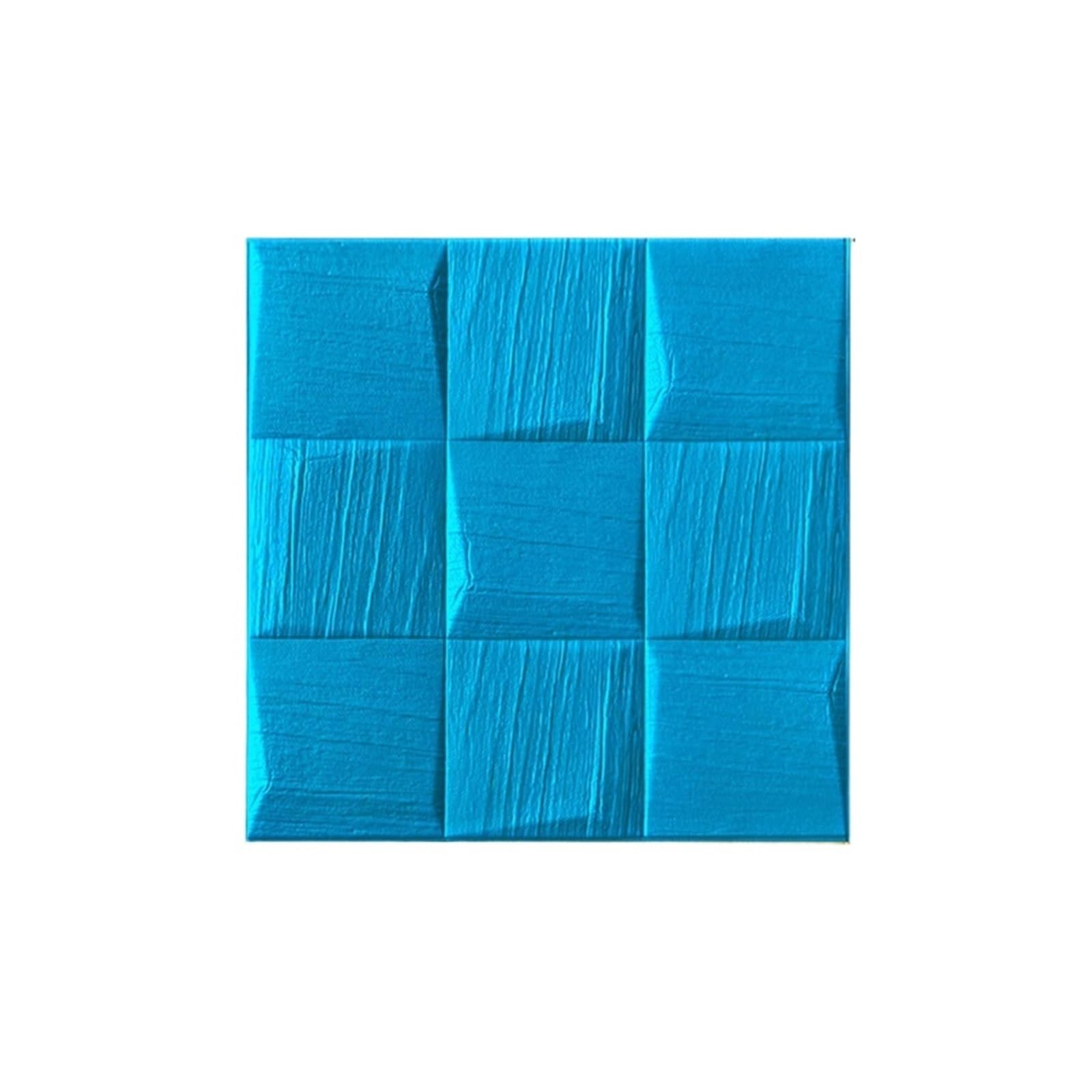 3D Tile Stickers 10pcs 3D Wall Sticker Self-Adhesive Wallpaper Waterproof Foam Brick Peel and Stick Anti-Collision Living Room Home Decor 35 * 35cm(Blue)