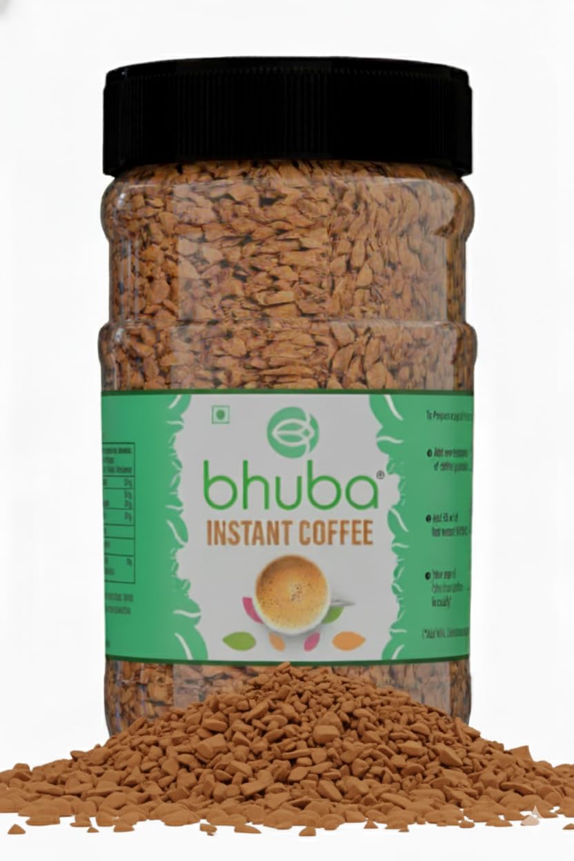 bhuba Premium Instant Coffee Powder 50g Jar | 100% Pure Freeze Dried Coffee Granules | Rich Aroma Medium Roast Blend of Arabica and Robusta Beans | Ideal for Smooth Hot & Café-Style Cold Coffee-image-30