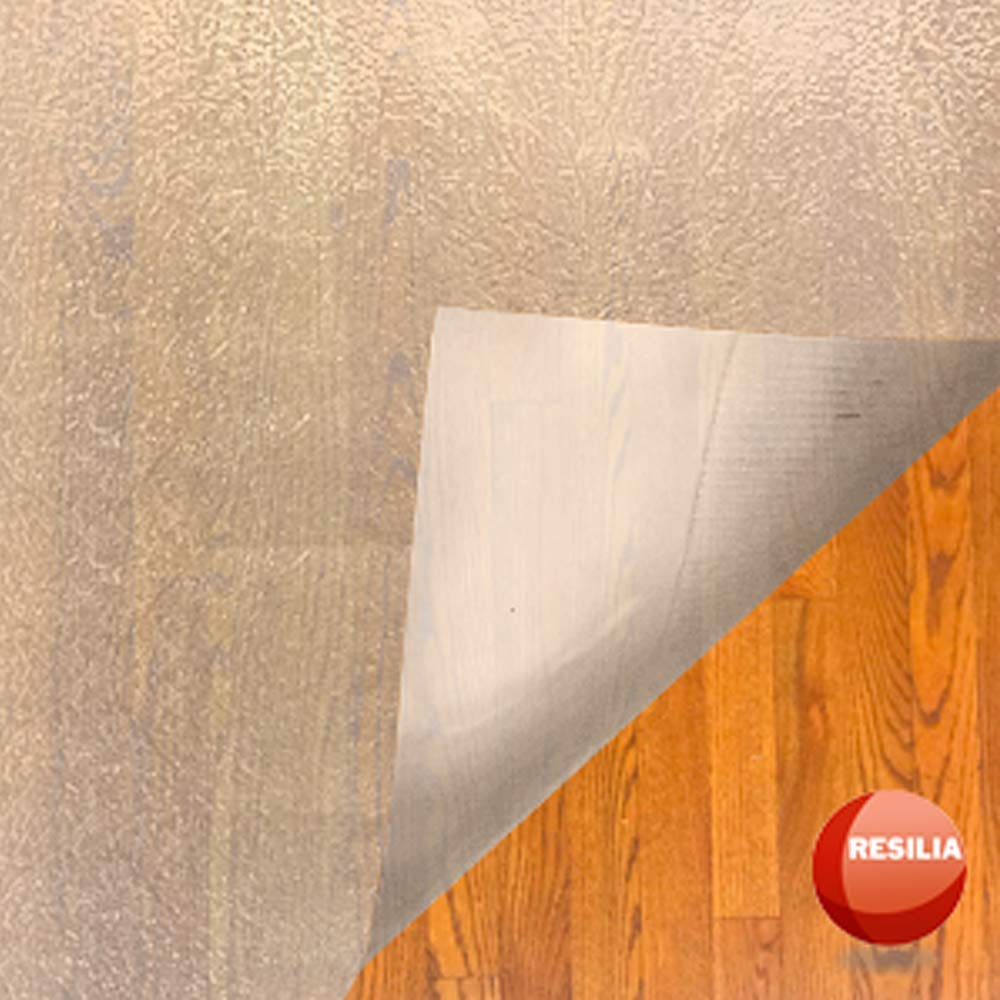 Resilia - Deluxe transparenter Vinyl-Kunststoff-Bodenlauf/Schutz für Hartholzböden – rutschfest, strukturiertes Muster, 68 cm breit x 63 cm lang.