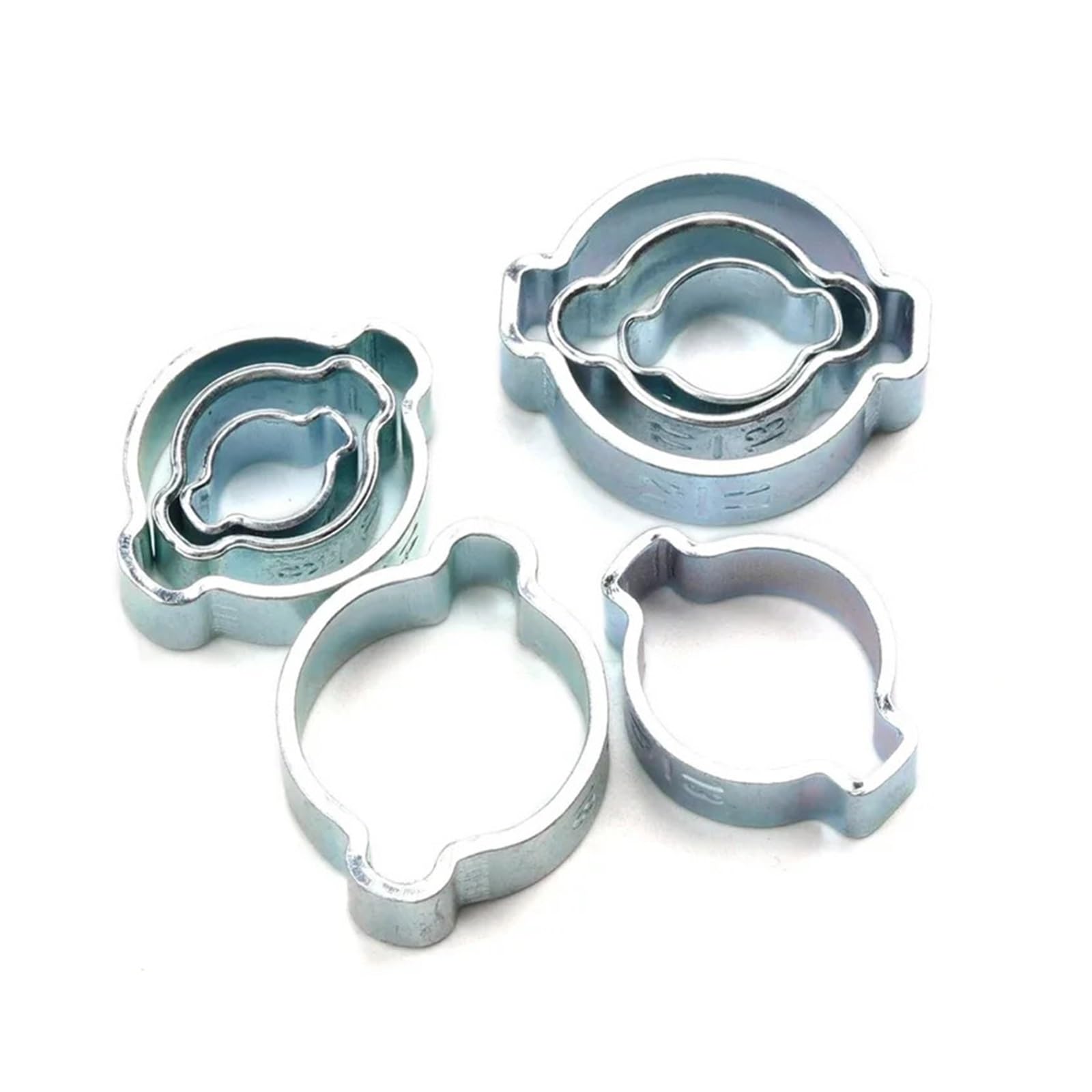 Abrazaderas de doble oreja 150 Uds. Abrazadera de manguera de 5-20mm, abrazaderas de tubo de agua y combustible con accionamiento helicoidal de doble oreja, Clips o 1 alicate(1x1 Plier)