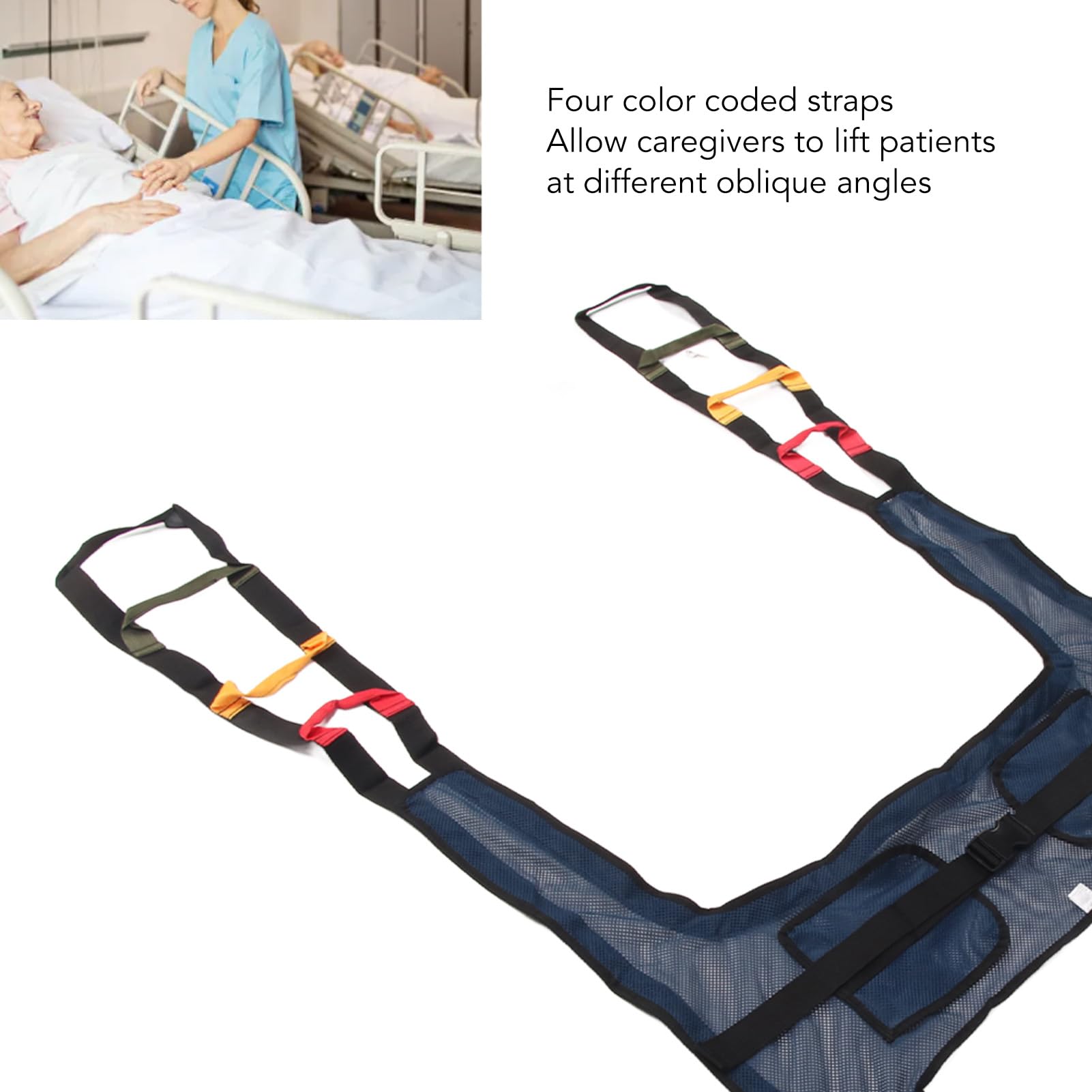 Arnés De Elevación para Pacientes De Cuerpo Completo, Eslinga para Aseo De Nylon Acolchado Ayuda De Transferencia para Elevación De Pacientes para Entrenamiento para Caminar De Pie Mall