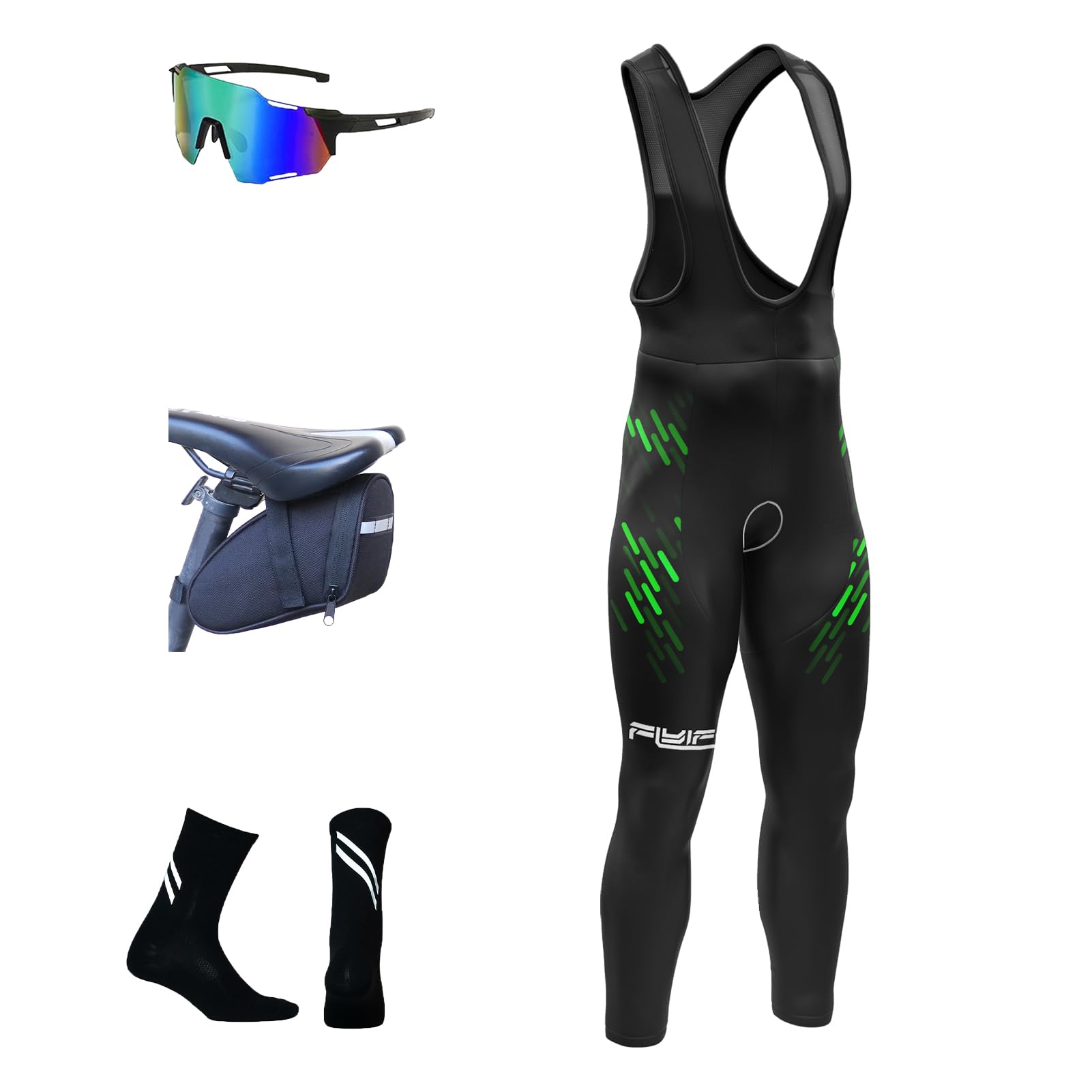Culote Pantalones Largo Ciclismo Hombre,Transpirable Bicicleta con Badana 8D Gel Acolchado MTB Culotte Bicicleta Pantalon Largo Ciclismo