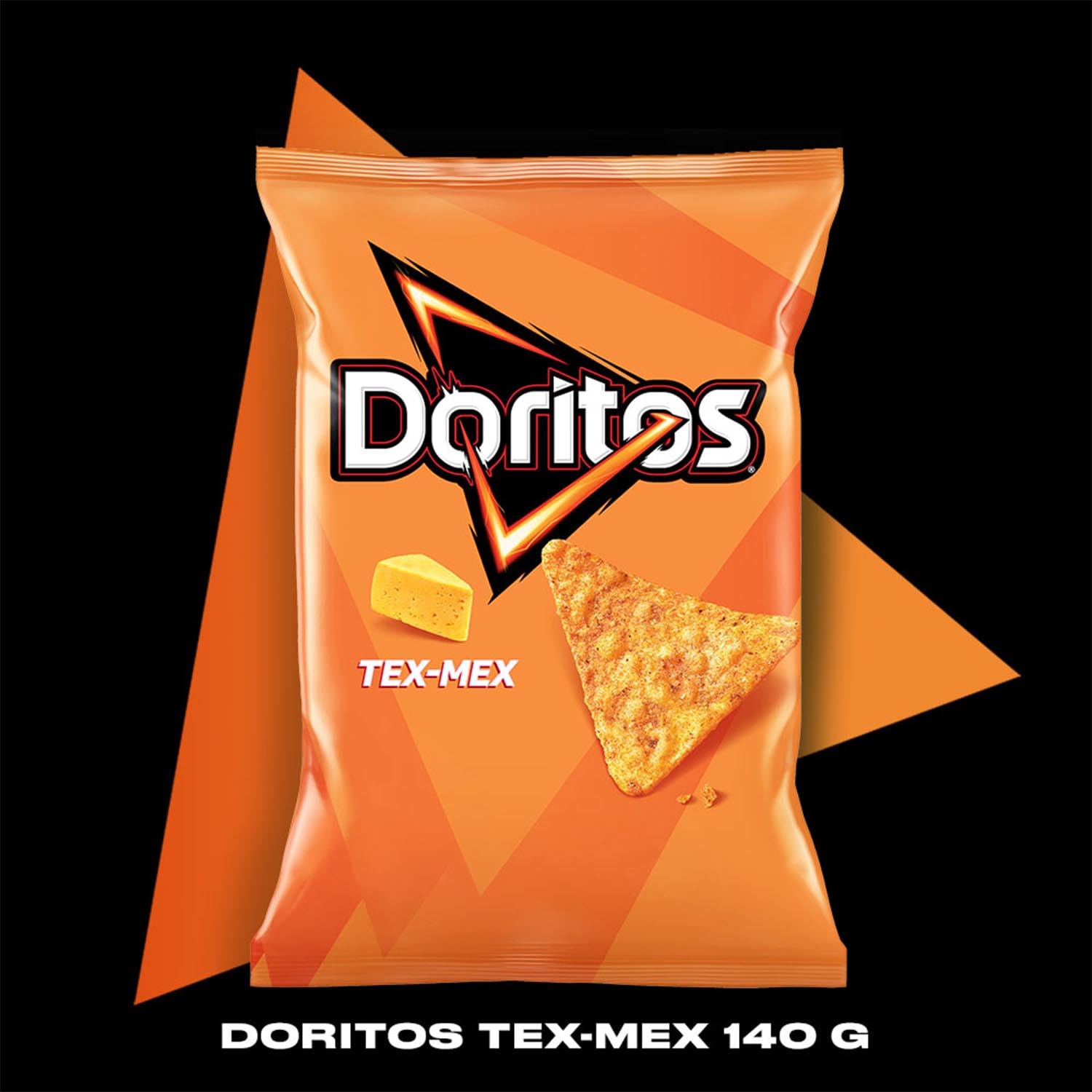 DORITOS Tex Mex Nachos de Maíz Sabor Queso para Aperitivo y Fiestas, Bolsas Individuales de 140 g, Pack de 15