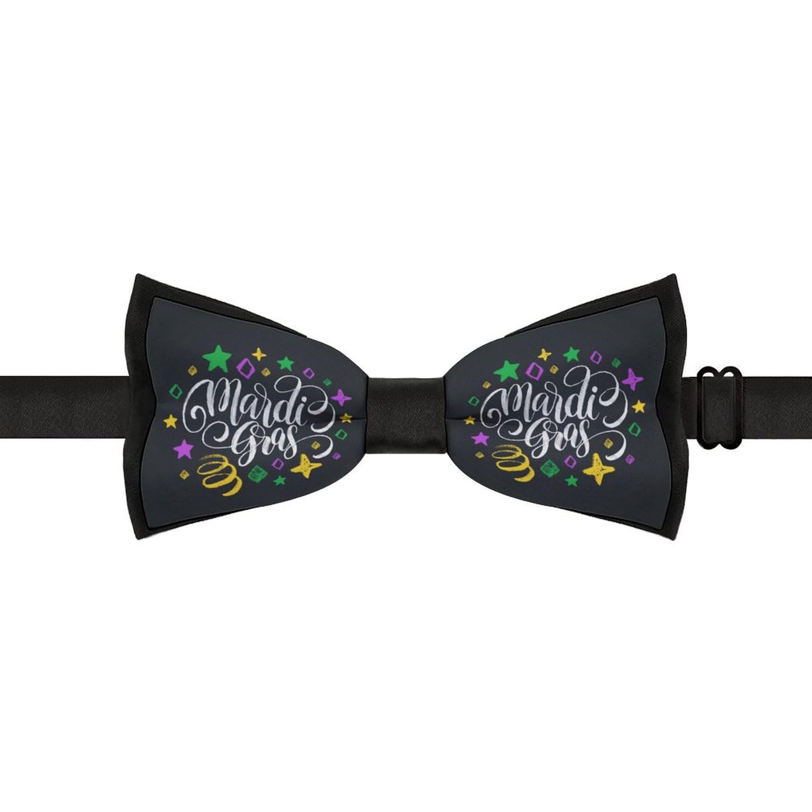 Mardi Gras Bow Tie for Men Adjustable Necktie Funny Tie Neck Ties for Weddings Party
