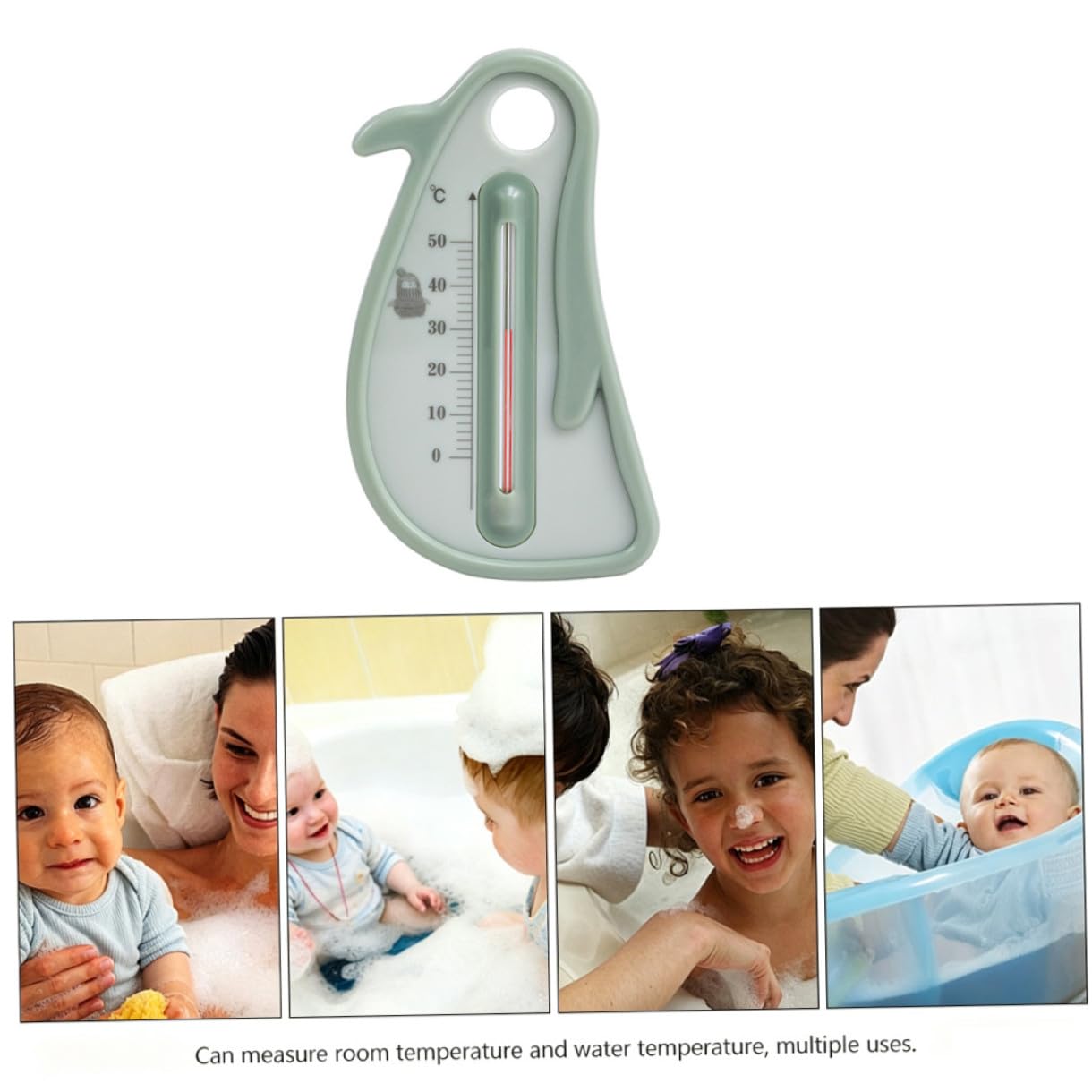 Termómetro de Agua para Bañera Infantil, Verde, Medición