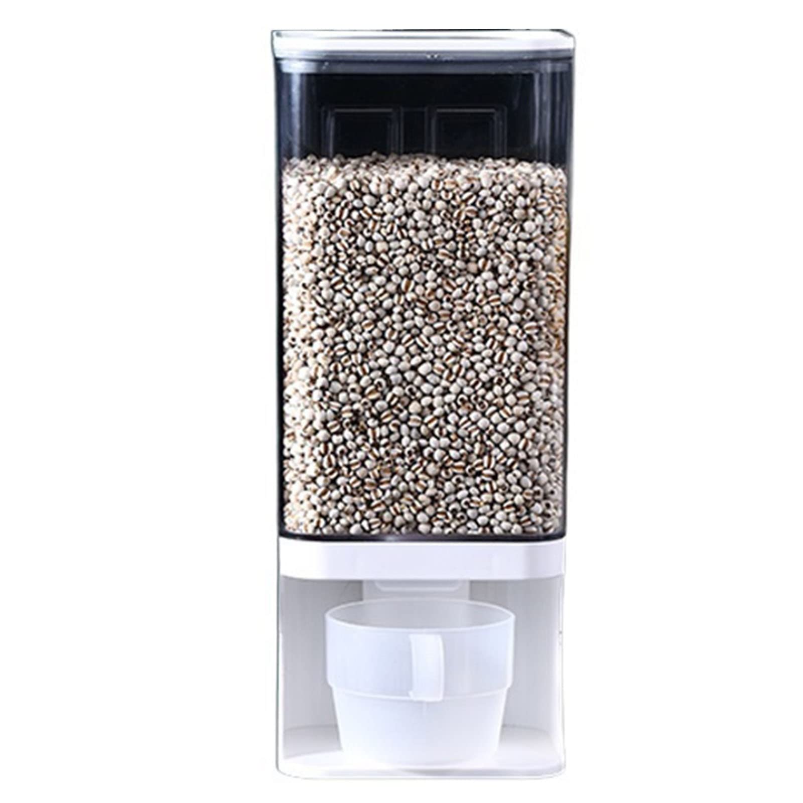 MLYYJH Botes Cocina Almacenaje Caja Montado en la Pared Dispensador de arroz El plastico - Comida Seca/Cereal/Grano De Café/Merienda Contenedor de Almacenamiento, con Taza medidora, Pequeña sellable