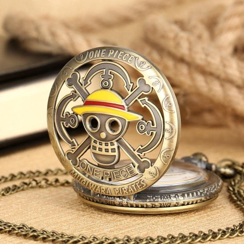 Image of AUGEN Premium Pocket Watch Metal Keychain Skull 2 Retro Vintage for Gifting With Key Ring Anti-Rust (Pack Of 1)