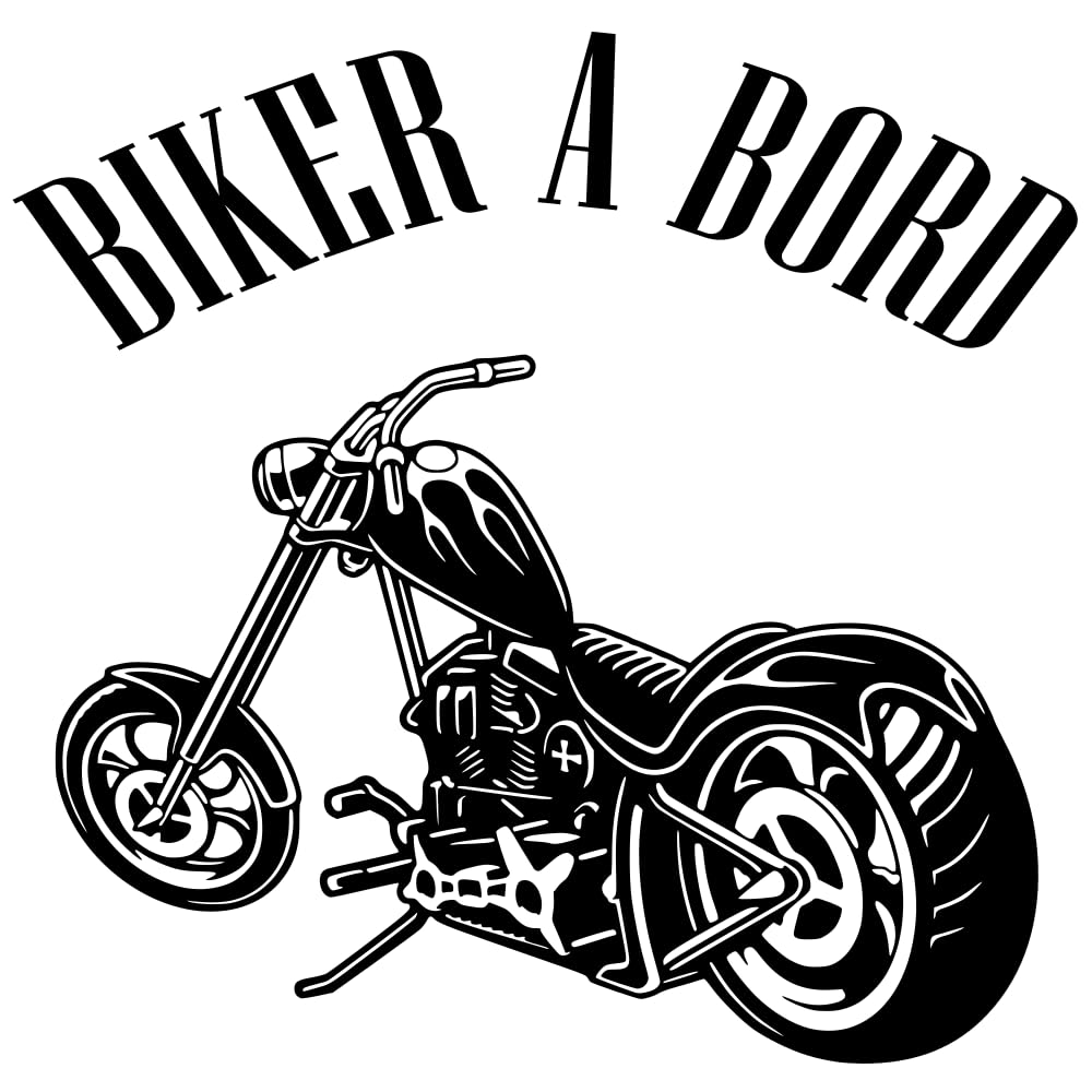 Sticker Motard à Bord – Vinyle Haute Performance Bleu Nuit – Autocollant Voiture Résistant 8-10 Ans (Plusieurs Tailles)