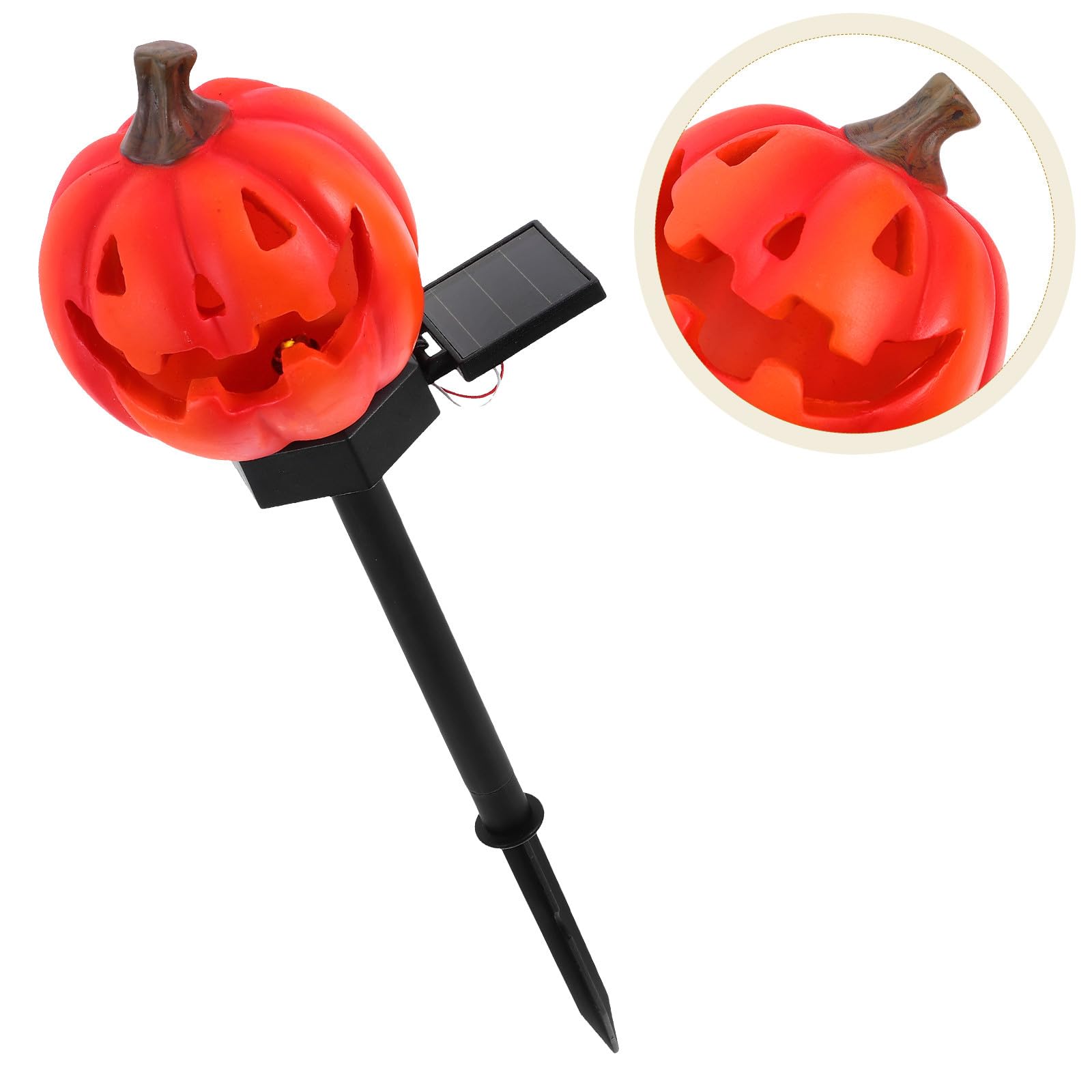 Halloween Geschenkideen Solar Gartenstecker Kürbis 2 Stück Ip55 Außen | Kunststoff und Kunstharz, Automatische Aufladung, für Rasen und Blumenbeet, Dekorative Lichtquelle