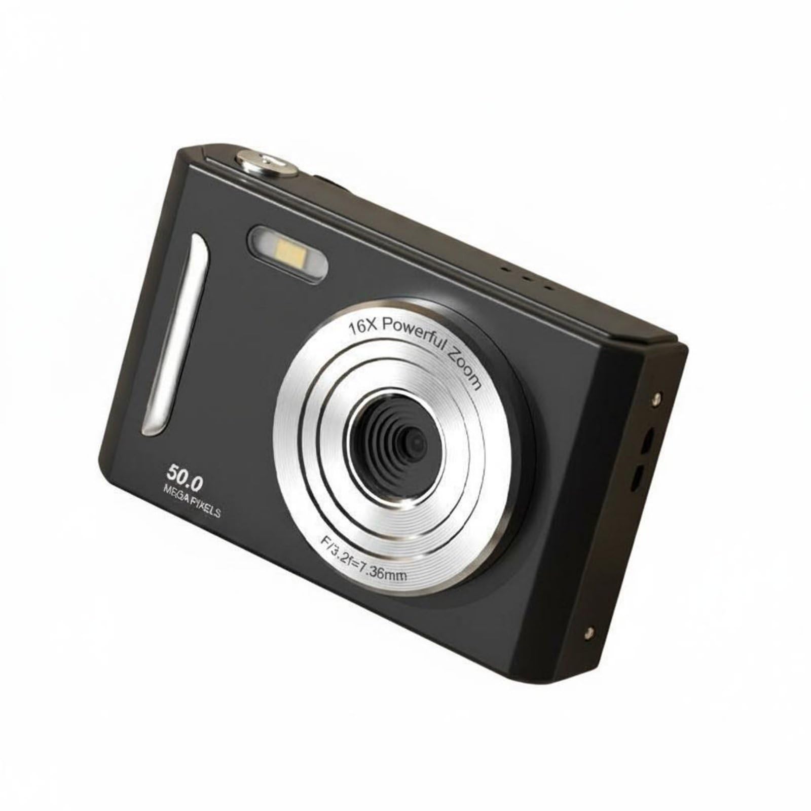 1080P HD Recording Retro Sensor Camera Anti-Stabilization Compact Digital Camera Built-in Flash Photography Equipment 50 Megapixels for Students, Teens, Beginners, Travel, Black, No Card-picture-10