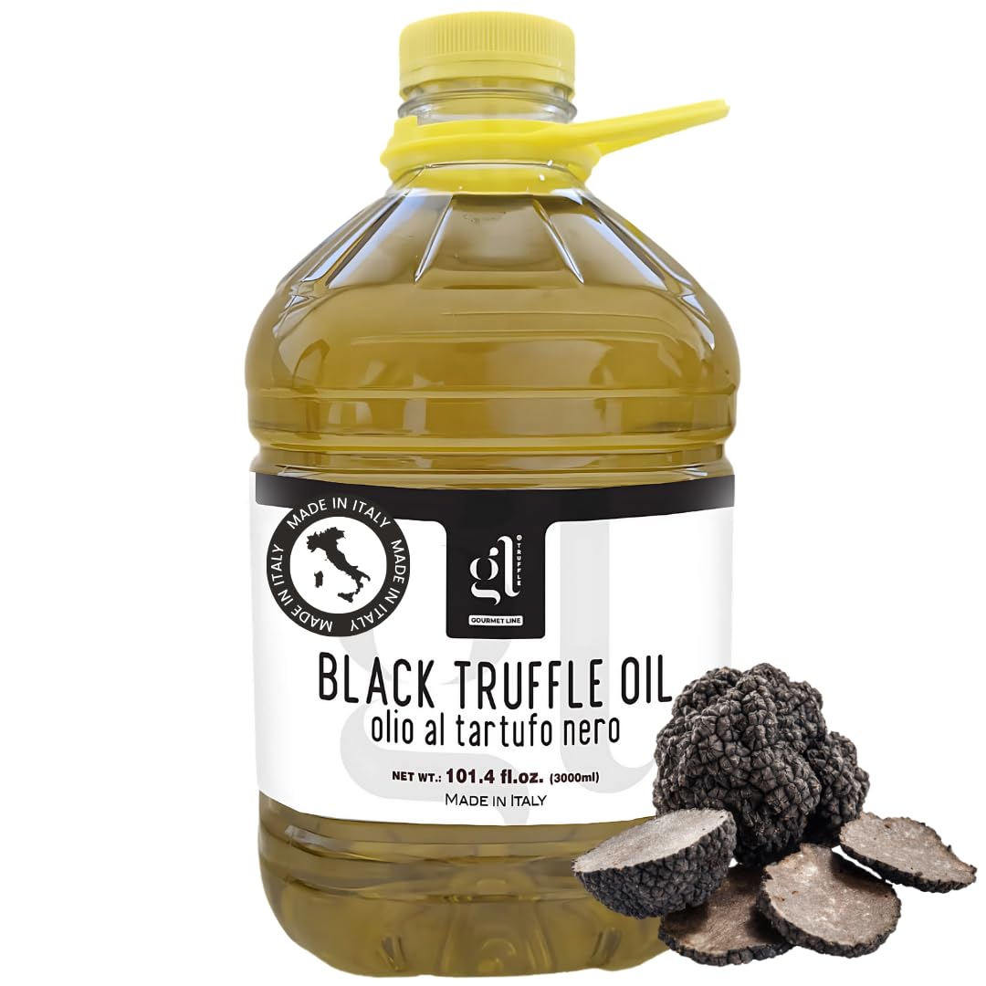 GL TRUFFLE GOURMET LINE - Black Truffle Oil Bulk, 3 Liters, 97 fl.oz | Foodservice Truffle Oil, High Quality Black Truffle with Rich & Earthy Aroma,
