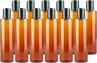 Vista 14 de Botellas de plástico ámbar (paquete de 12) – Botella de plástico ámbar de 1 onza con tapas de rosca; se utiliza como champú reutilizable, loción