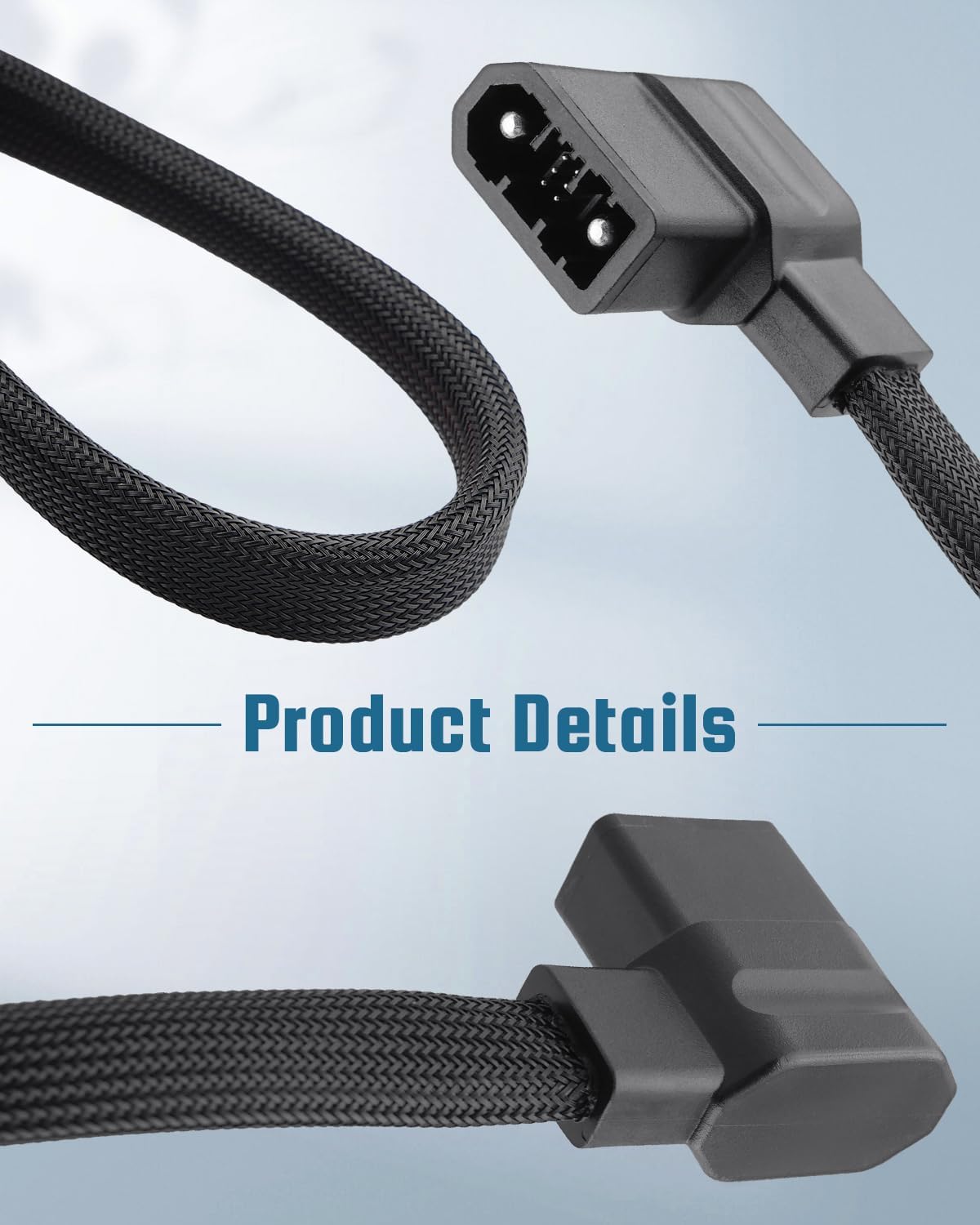 Extra Battery Cable Fits for EcoFlow XT150, Delta 2, 2 Max, 3 Plus, Wave 2, Wave 3, Braided Power Third-Party Accessory, NOT Fit Pro 3, 20"