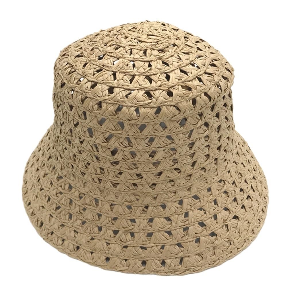 Cappello da Pescatore con sommità Piatta Cava in Rafia Imitazione Cappello di Paglia Cappello di Paglia di Carta Cappello da Vaso for Esterni Cappello di Paglia Cappello da Sole