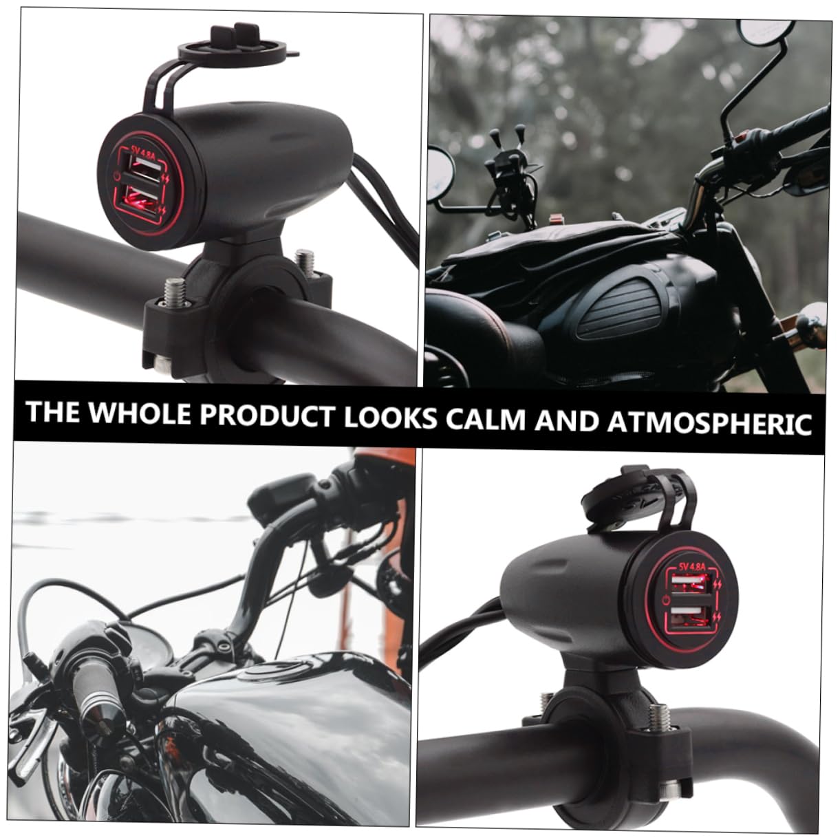 Gatuida 4.8a Cargador USB para Moto Doble Puerto USB Cargador Rápido para Teléfonos Inteligentes Compatible Motocicletas y Vehículos de Recreo Incluye Tapa de Protección