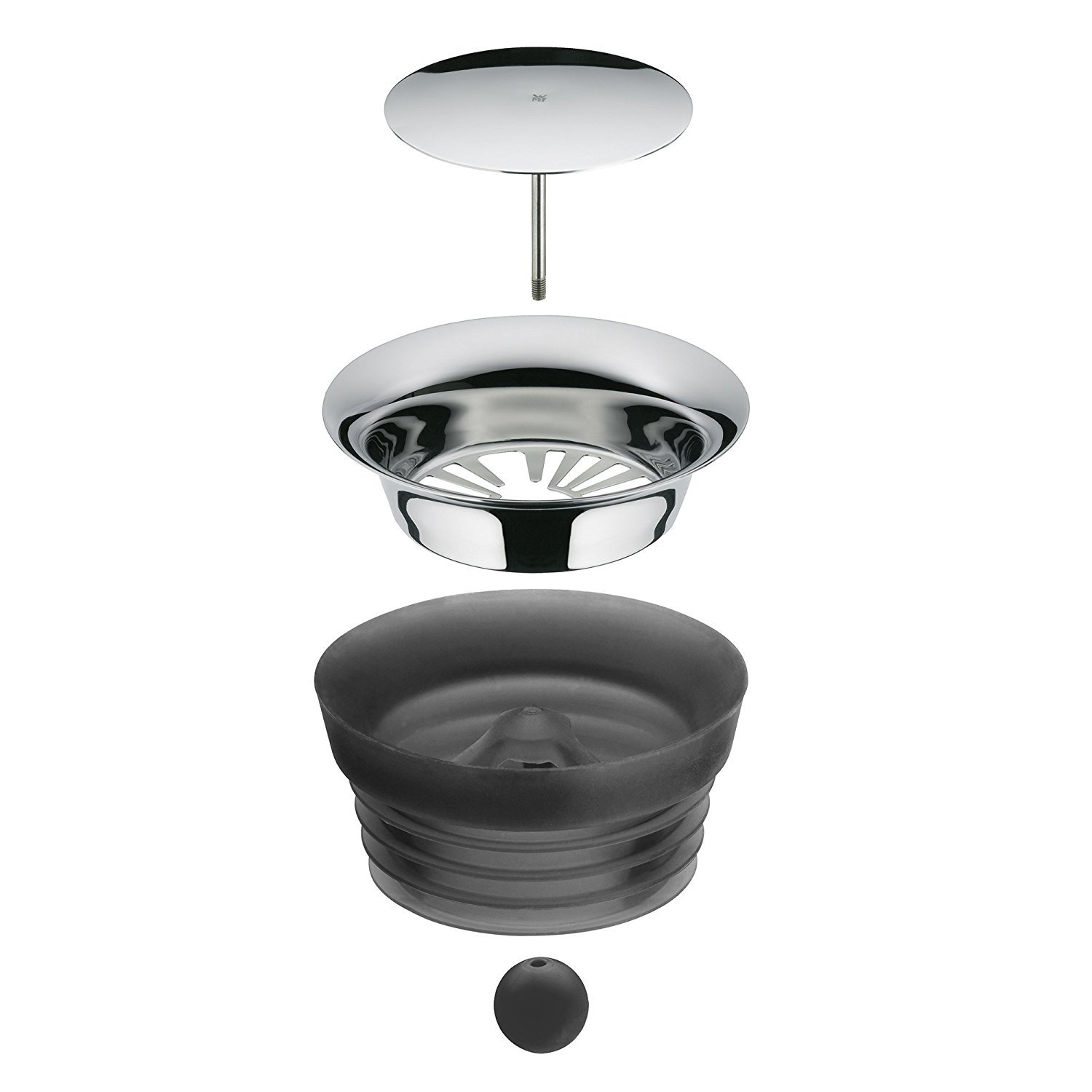 WMF Basic - Set di 5 caraffa da 1 l, con 4 bicchieri da acqua da 275 ml, caraffa in vetro con coperchio, coperchio in silicone, caraffa per acqua con coperchio, chiusura a scatto