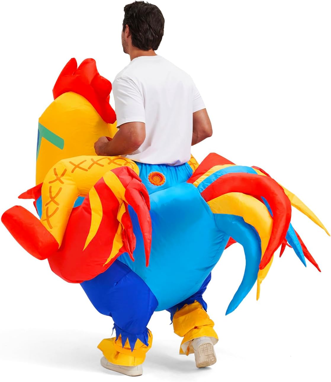 Inflatable Chicken Costume for Adult Rooster Blow Up Costume Funny Halloween Cosplay for Men Women - Image 3