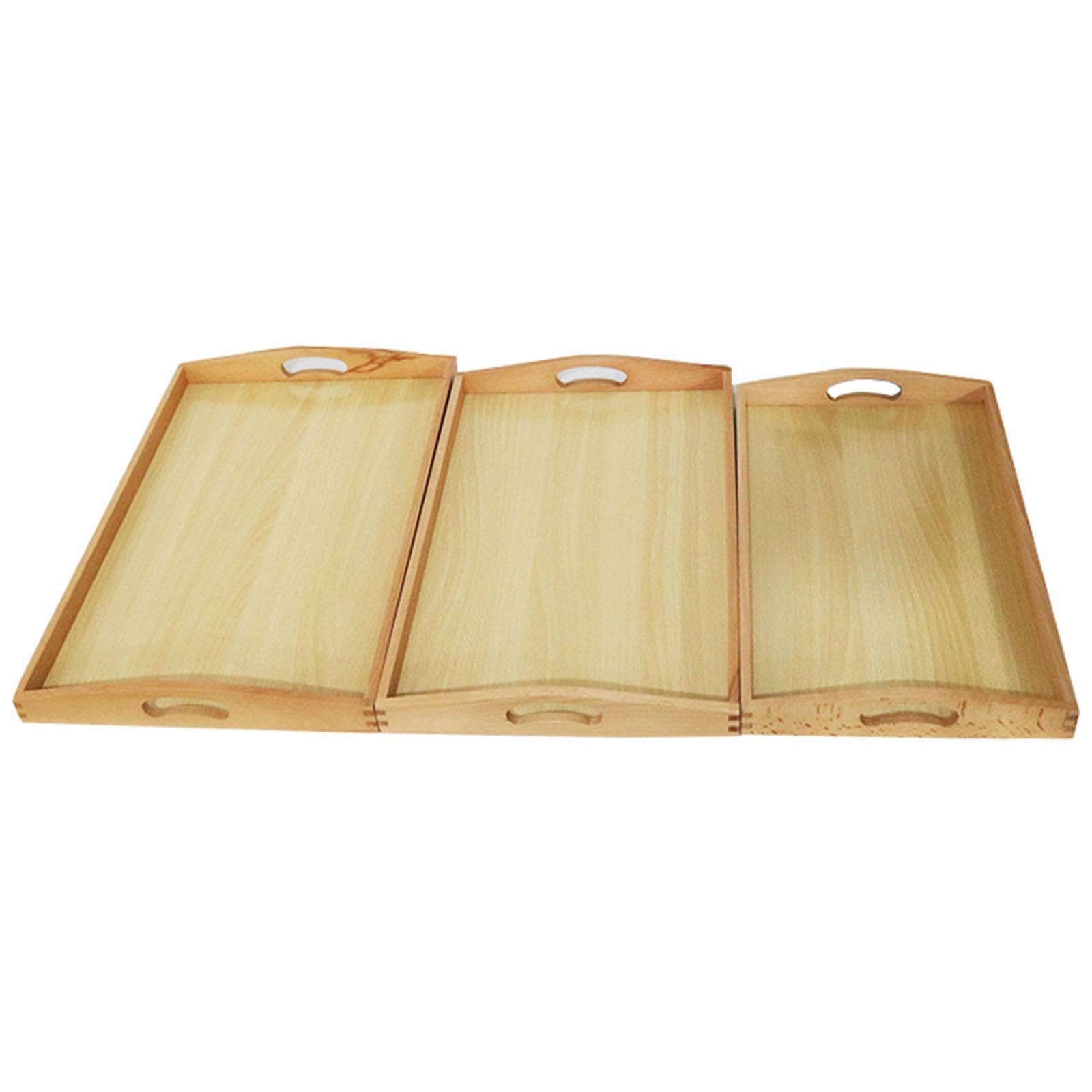 Gralara 3 Bandejas de Madera para Clasificar Y Usar Como Arenero, Ideales para Niños de 3 años en Adelante.