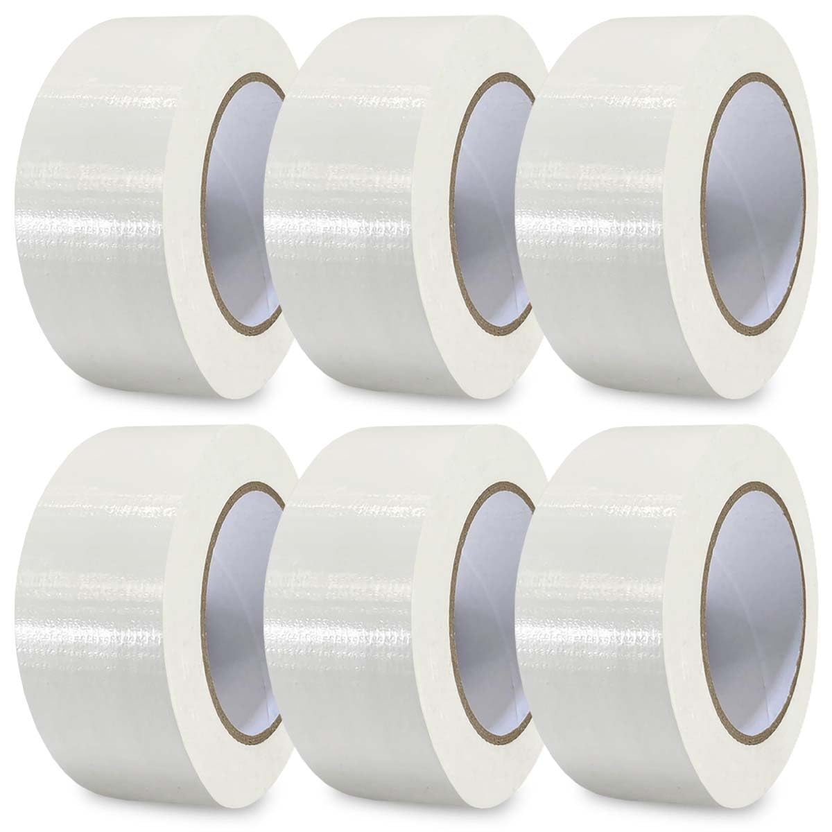 G4GOODS® 6 Rolls of White Duct Tape 50mm x 50m - Heavy Duty Gaffer Tape Waterproof Anti-Tear Strong Adhesive Gaffa Tape for Sealing Repairing Packing Moving Gaffer's Tape for Home Office Use