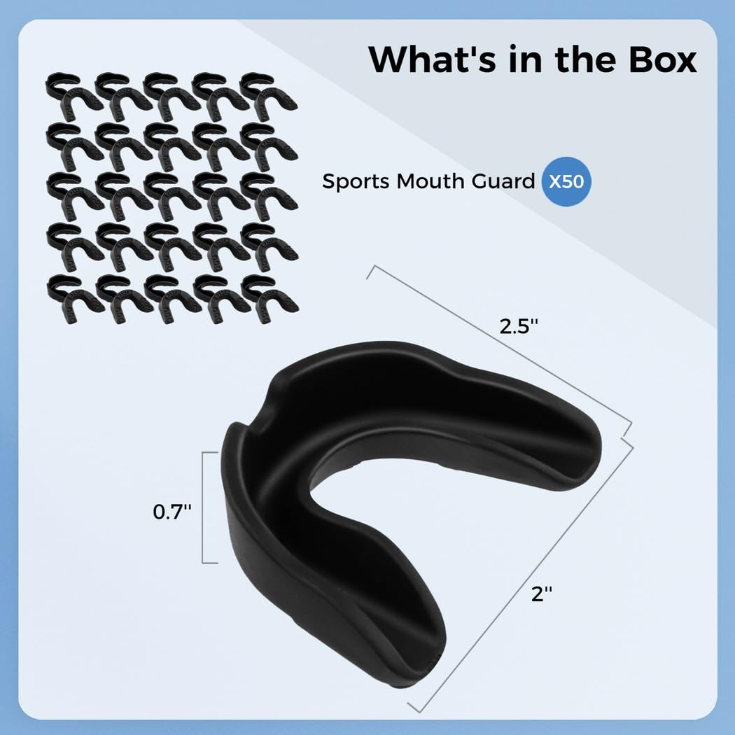 Kinder Sport Mundstücke, 50er Pack Jugend Mundschutz Athletic Zahnschutz für Männer & Frauen beim Boxen, Hockey, Lacrosse, Basketball