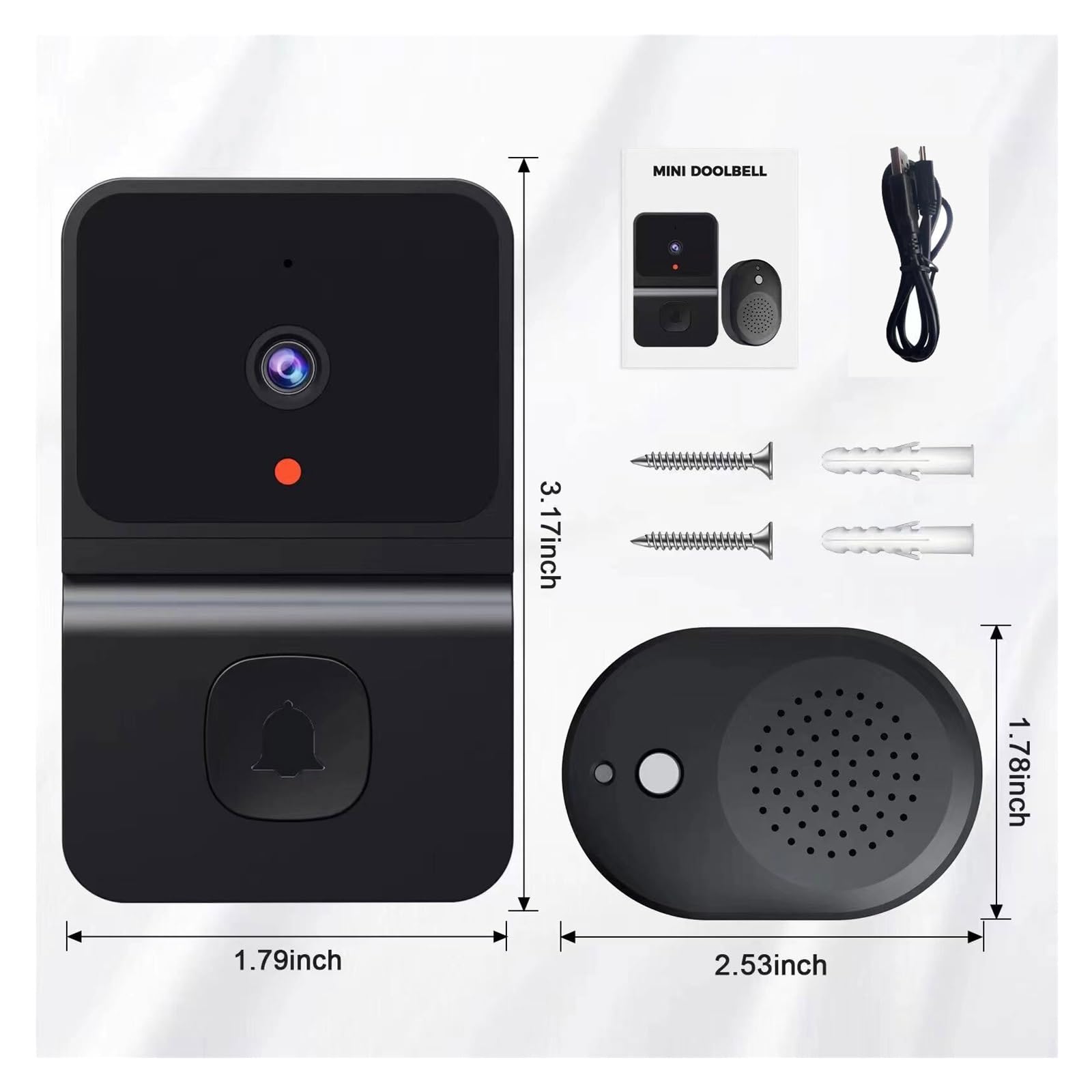 Dzwonek Wideo WiFi Inteligentny Dom Bezprzewodowa Ochrona Pierścień Kamery Do Drzwi Domofon Night Vision Akumulator WyraźNy Wyświetlacz Ochrona Każdą Pogodę