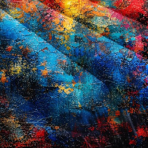 Image of AILONEN Abstract Spectrum Full Comforter Set, Turquoise Orange Artwork Bedroom Ensemble, 3 Piece Microfiber Down Alternative Fill for Adults Apartment Residents