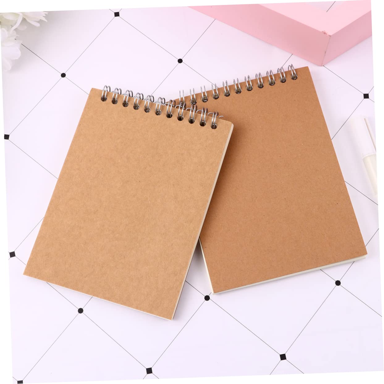 NUOBESTY Kraft Notizbuch 12 Stück A6 Braun Papier Spiralheft für Schule