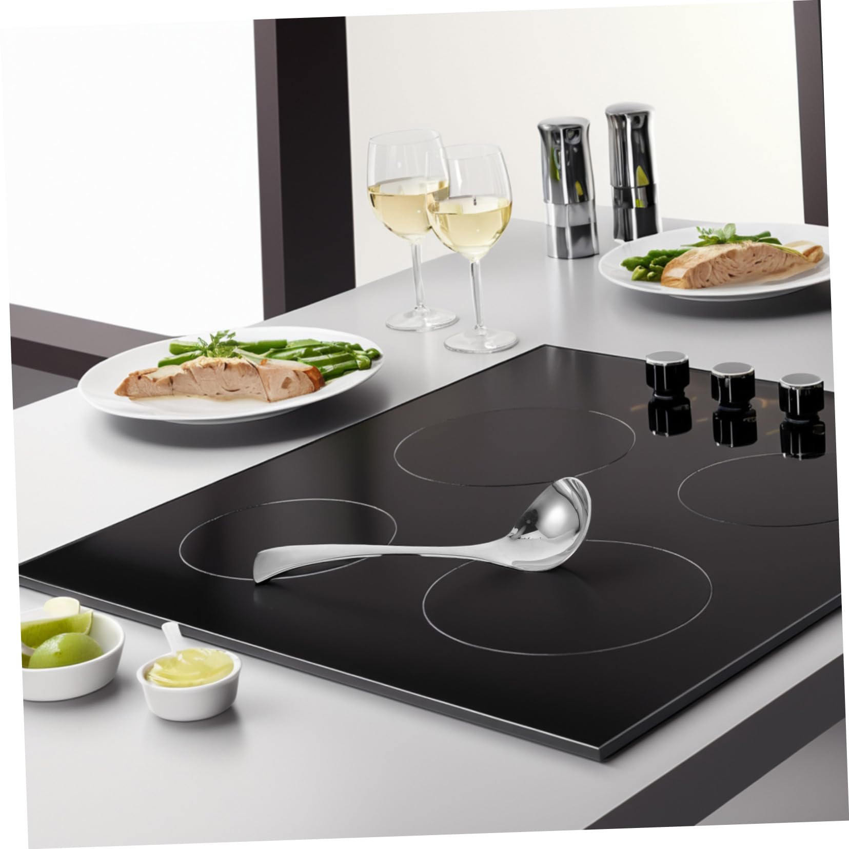 2 piezas Cucharones de Acero Inoxidable Mango Resistente Cucharón para Servir Sopas Salsas y Guisos Utensilios de Cocina Duraderos para Restaurante Aptos para Lavavajillas