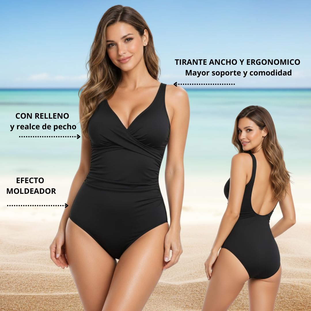 Bañador Mujer - Bañadores Mujer - con Almohadilla realce de Pecho - Ajuste Comodo y egonómico