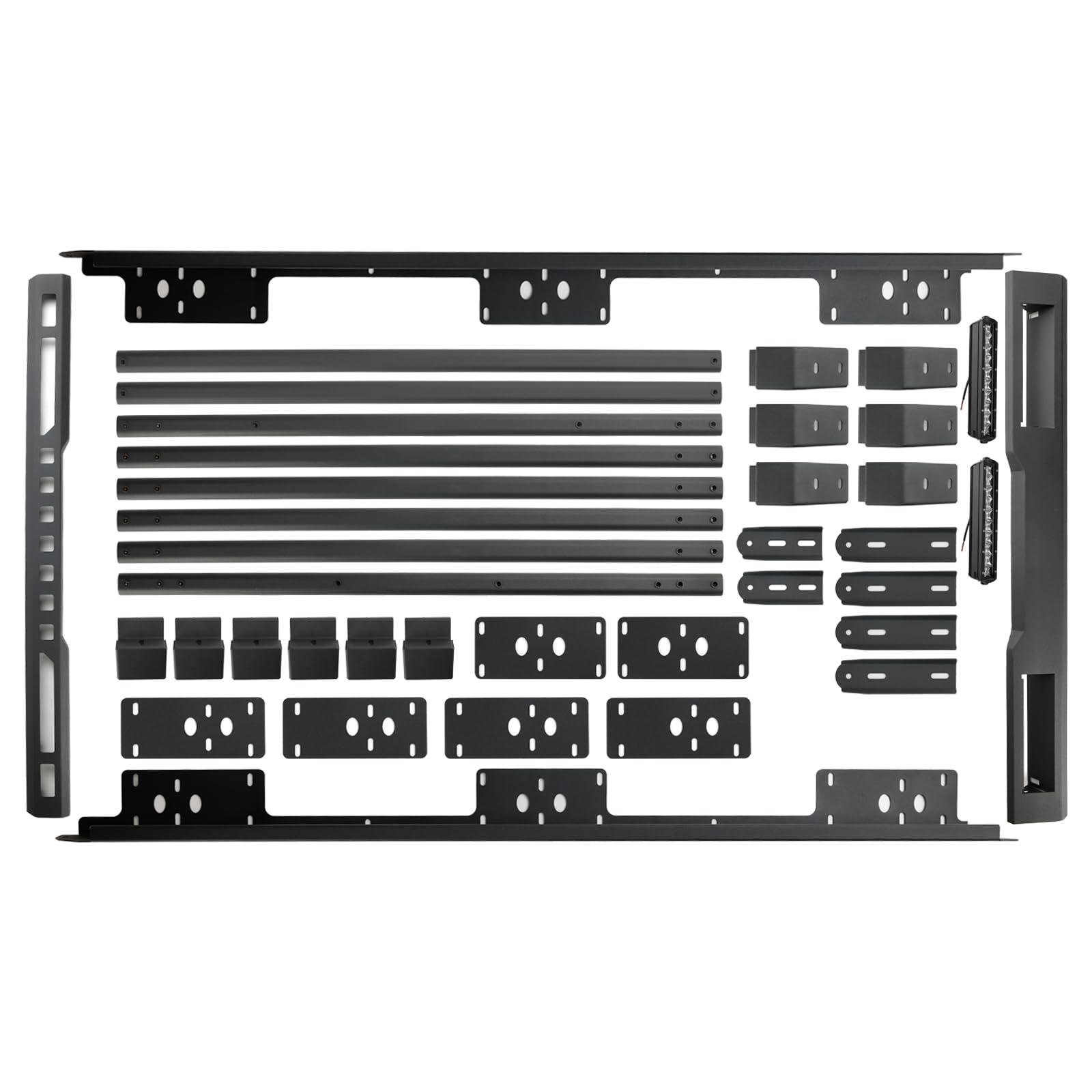 Areyourshop Aluminium Roof Rack Luggage Rack fit for Suzuki Jimny 2019-2023 W/Led Light