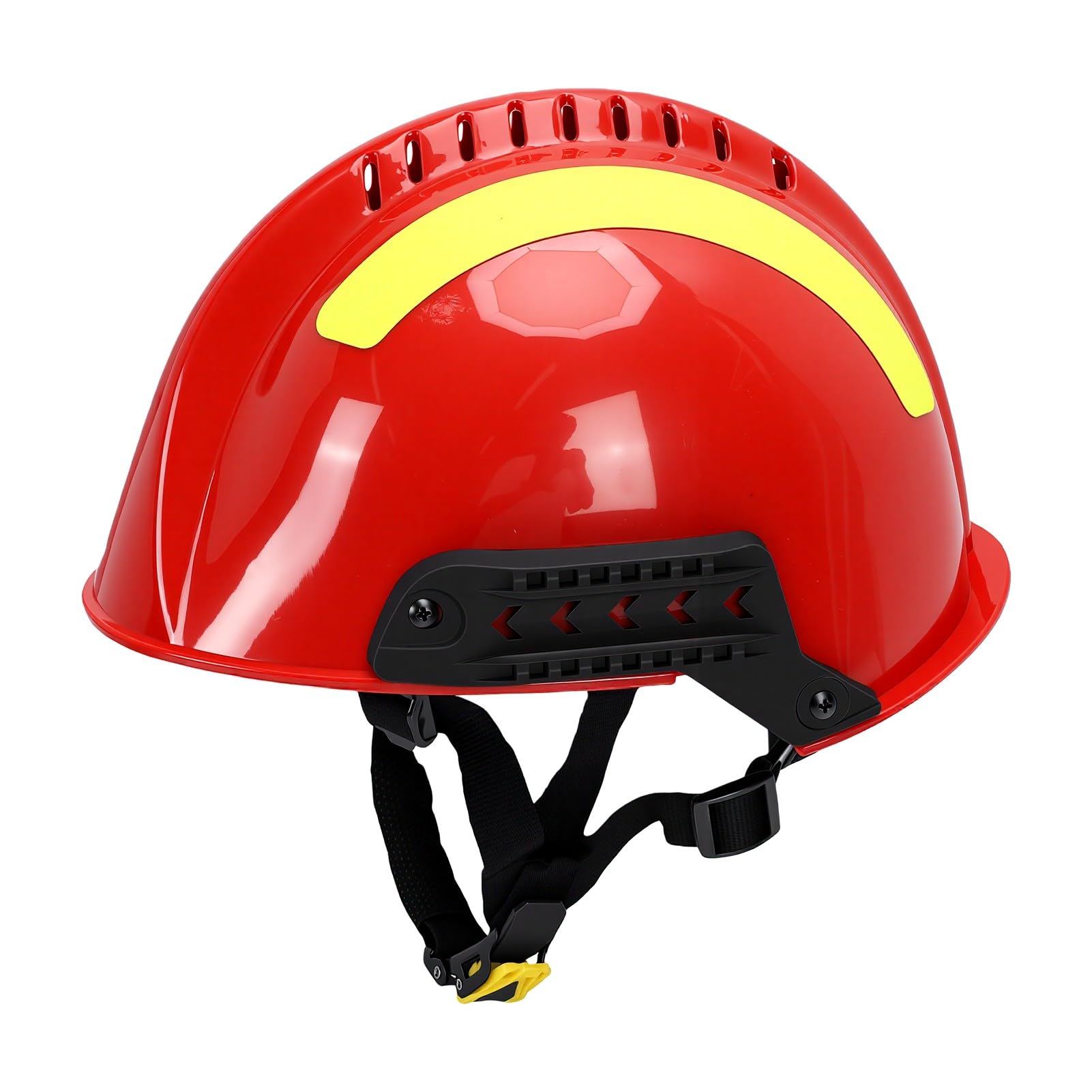 Luocute Casco de Seguridad de Rescate con Faro Desmontable, para Sitio de Construcción, Casco de Emergencia para Bomberos, Resistencia Al Impacto y Al Fuego, Tiras Reflectantes