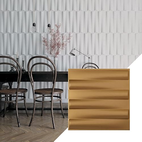 Ekena Millwork 19 58 pulgadas de ancho x 19 58 pulgadas de alto Naomi EnduraWall Panel decorativo de pared 3D, dorado (cubre 2.67 pies cuadrados).