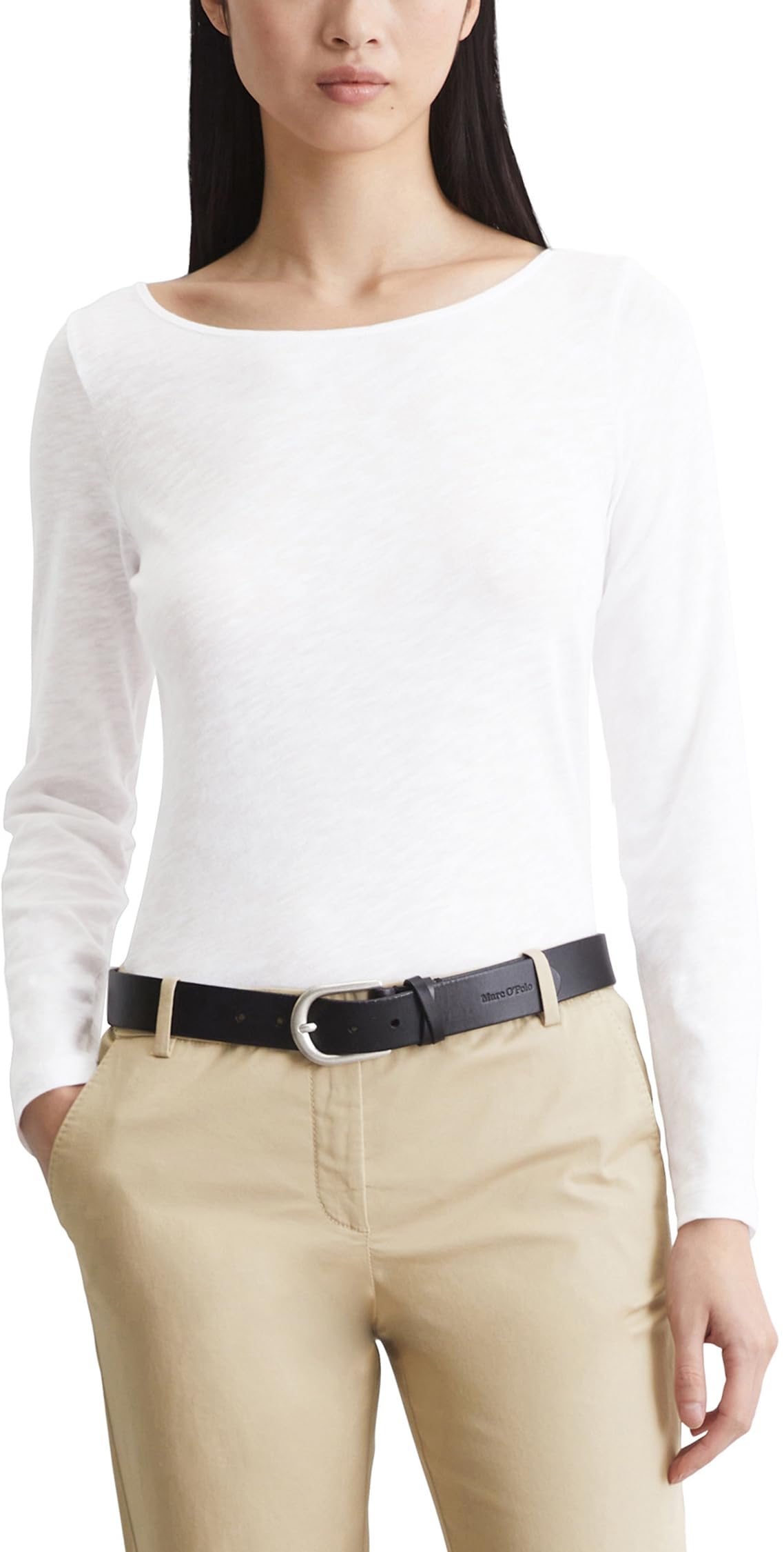 Marc OߴPolo Damen Langarmshirt aus Bio-Baumwolle mit Logo