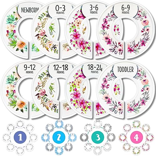 Image of Eli with Love Baby Closet Dividers – Boho Design, Set of 8, Fits 1.5 Inch Rod, Nursery Clothing Organizer