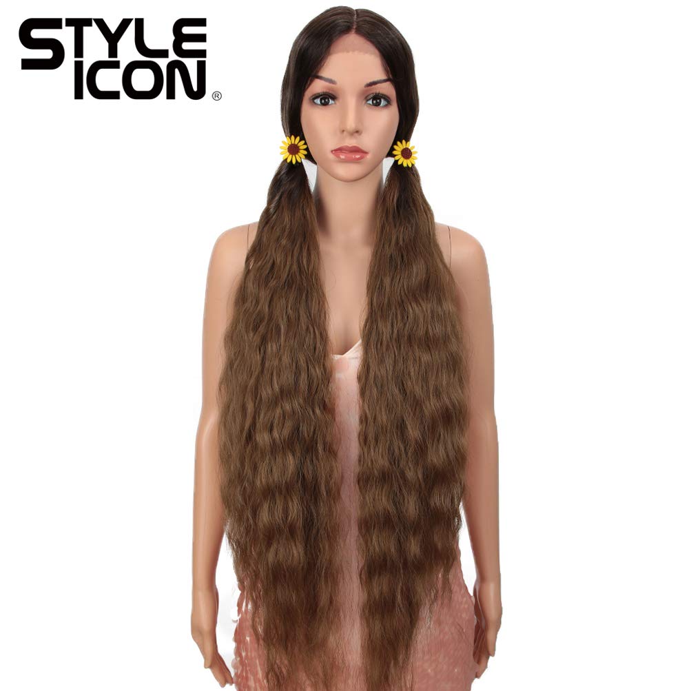 Style Icon 41" Lace Front Wigs Super Long Wavy Wig Middle Part Lace Wigs 130% Density Synthetic Wigs(41", TT6/30W)
