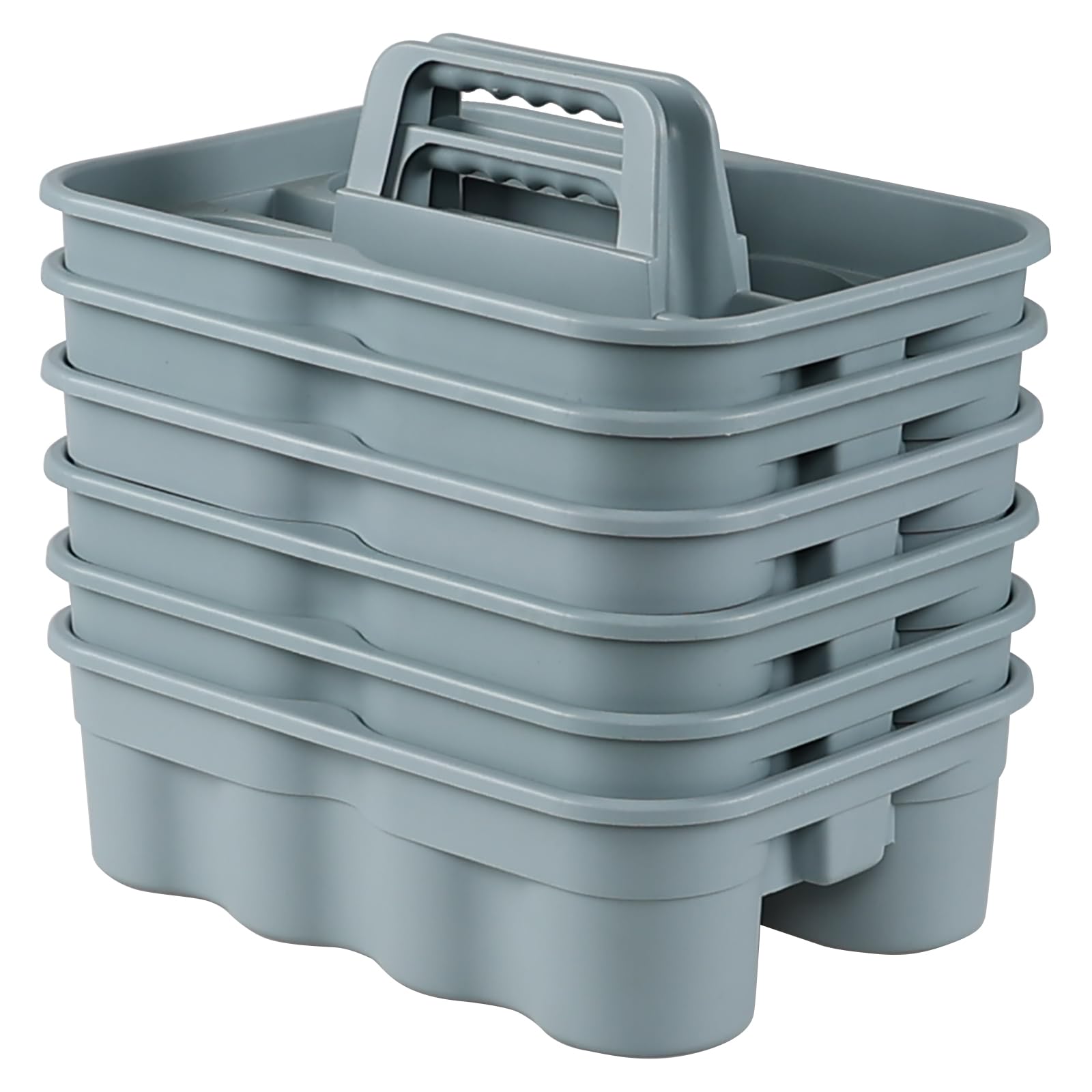 Fabnati 6-Pack Plastic Cleaning Storage Caddy with Handle Cleaning Caddy Organizer Gray