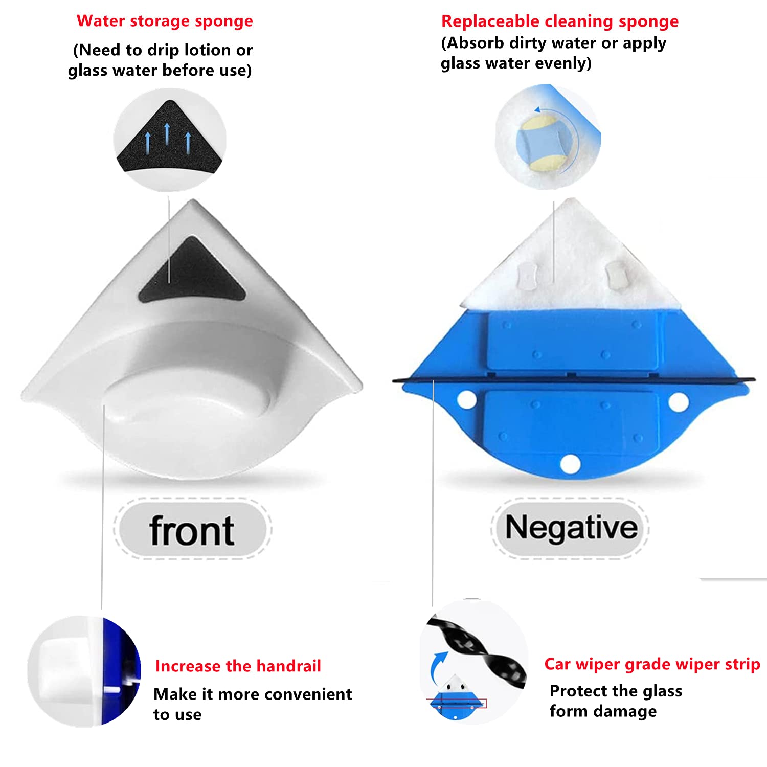 Limpiador de ventanas de doble cara, herramienta de limpieza magnética para ventanas de gran altura para limpieza del hogar de gran altura, grosor de 0.197 in a 0.276 in (azul) 4