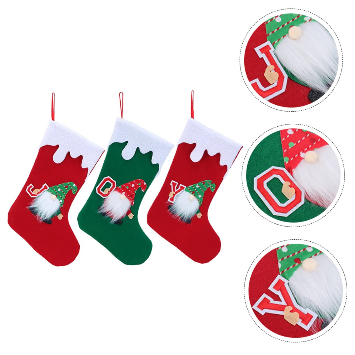 Cabilock 4 Sätze Gesichtsloser Weihnachtsstrumpf Weihnachtsfilzstrümpfe Weihnachtsvorrat Weihnachten Ornamente Urlaub Schöner Weihnachtsstrumpf Weihnachtsdekoration Vlies 3 Stück * 4