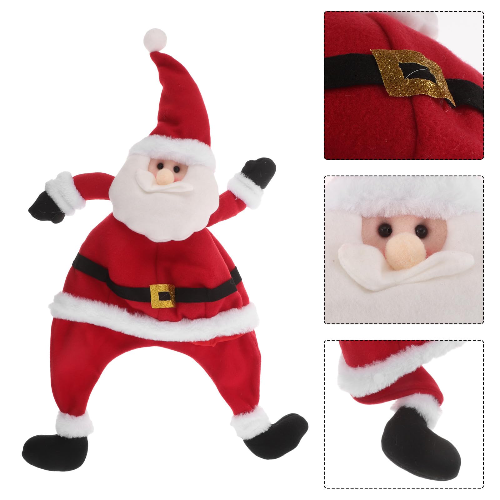 NUOBESTY 3 Stück Lustige Weihnachtsmannmütze mit Langen Beinen für