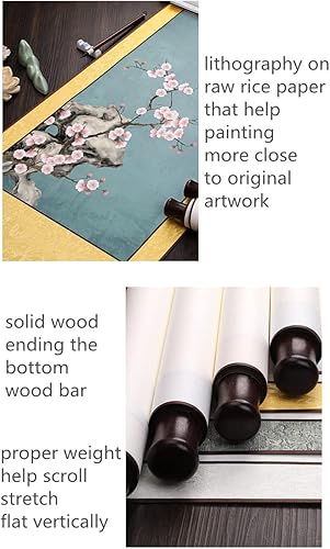 Miniatura 3 de Xzhipeng Pergamino Pintura colgante Flor vertical Pájaro Pintura china Porche Pasillo Pasillo Pintura colgante Pergamino Sala de estar Comedor