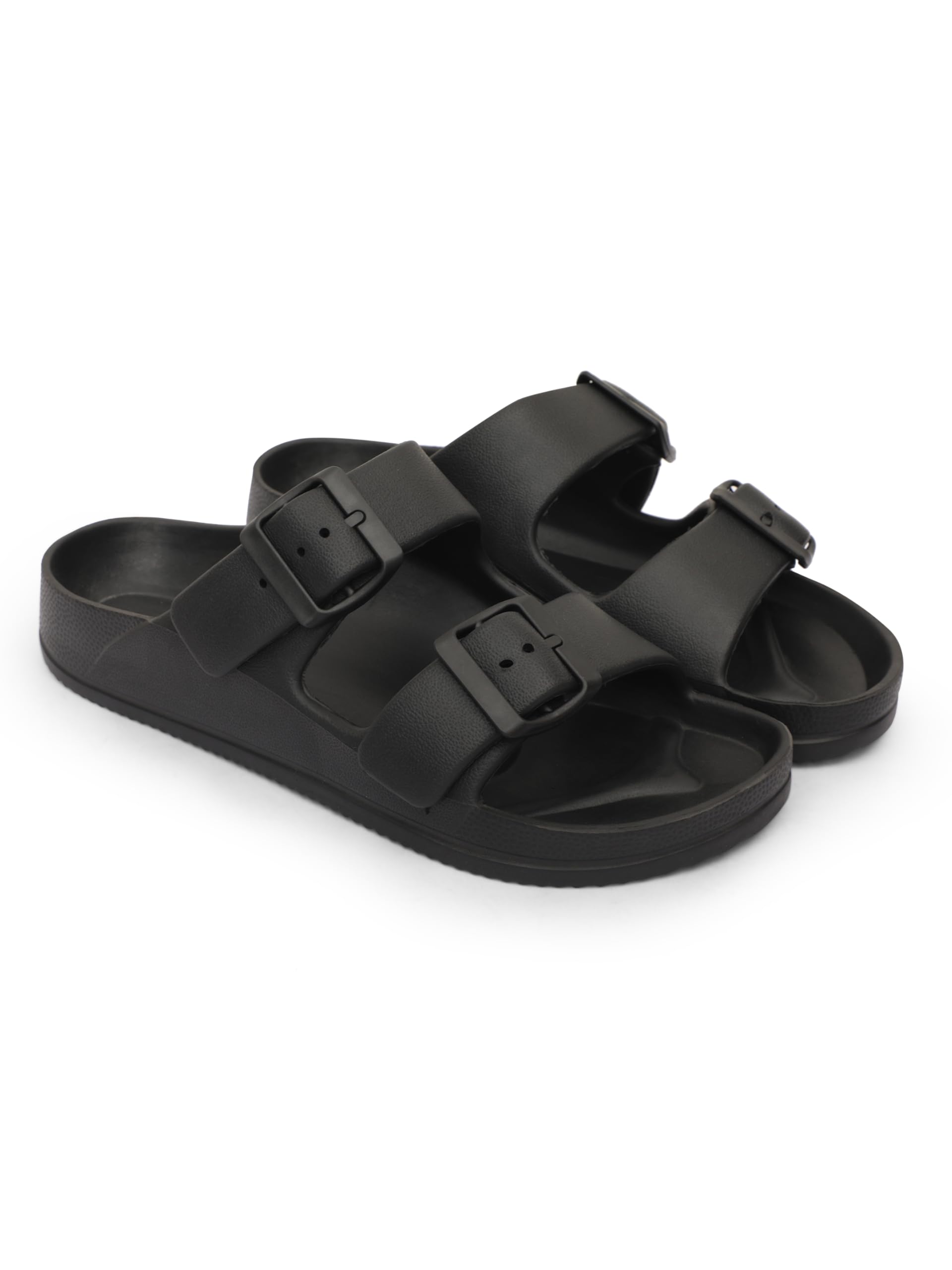 Boom Women’s Black EVA Slippers | Lightweight Waterproof Anti-Slip House Sandals with Adjustable Buckle | Comfortable Ladies Slip-On Chappal for Indoor & Outdoor Use (Black)-picture-20