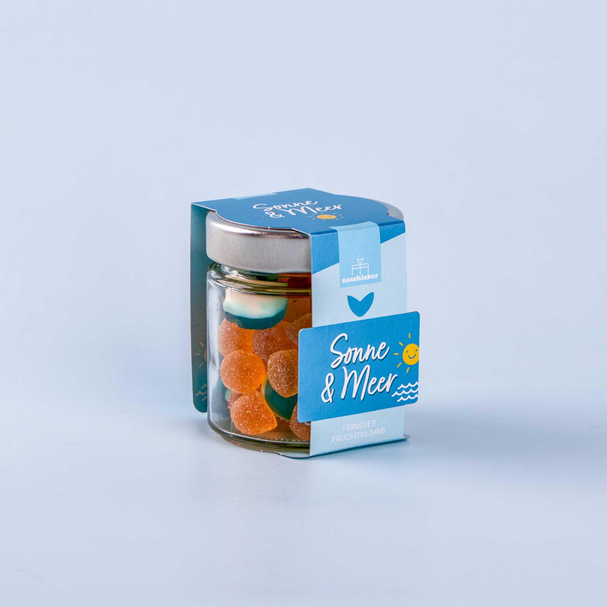 Fruchtgummi Geschenkglas Sonne & Meer 120g | Geschenk für die Liebsten | Das Mitbringsel für deine Freunde | Sommer | Strandparty | Vitamin Sea | Perfekt für sonnige Tage | Für Sommerliebhaber