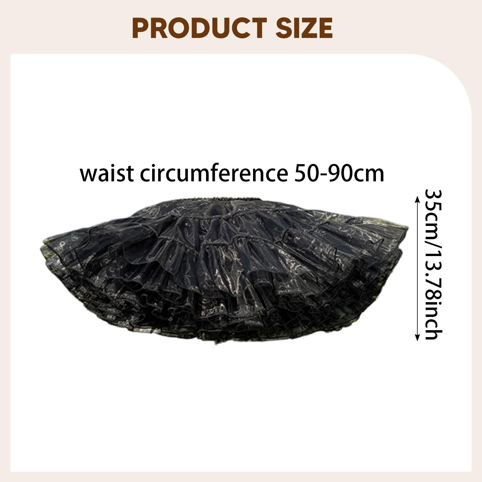 Qianly Petticoat Donna Tulle Sottoveste Ruffles Crinolina Elastica in Pensata per Spettacoli Festa di Ballo Cosplay Matrimoni Scuola Recite Danza E