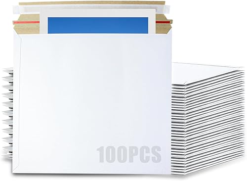 LUNKUIVY 100 sobres de cartón blanco rígidos de 14 x 11.2 pulgadas, sobres planos para fotos, impresiones, documentos, CD